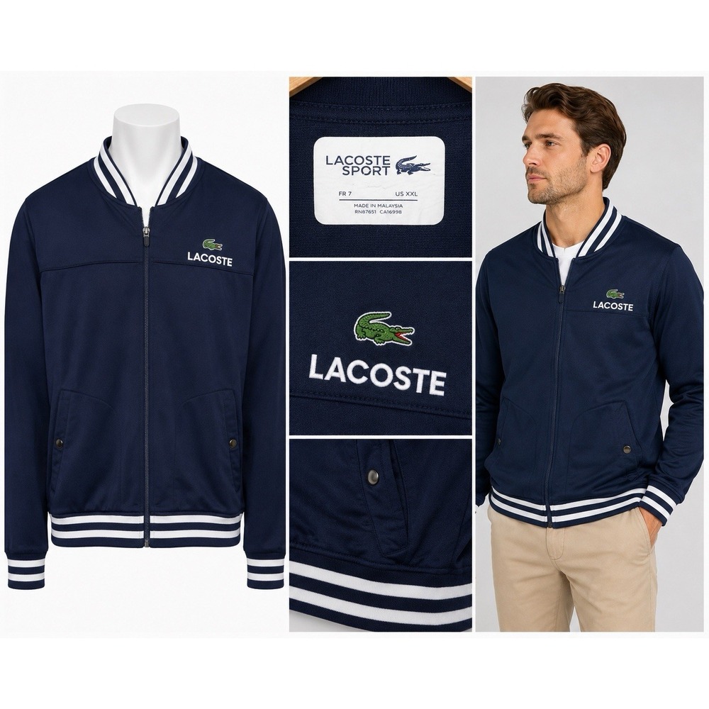 Lacoste Sport Navy Blue Full Zip Men's Sports Jacket Size XL